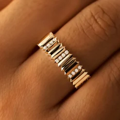 Bague Entaille M Pavée^GEMMYO Online